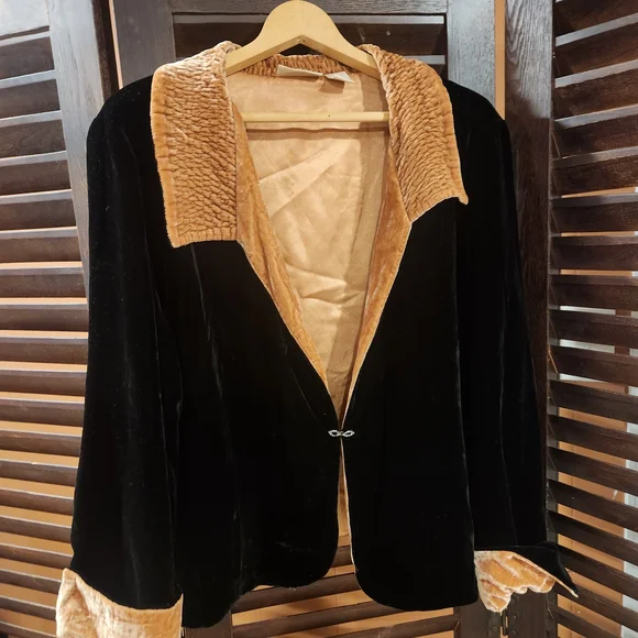 Soft Surroundings Black and Tan Blazer - Picture 1 of 5